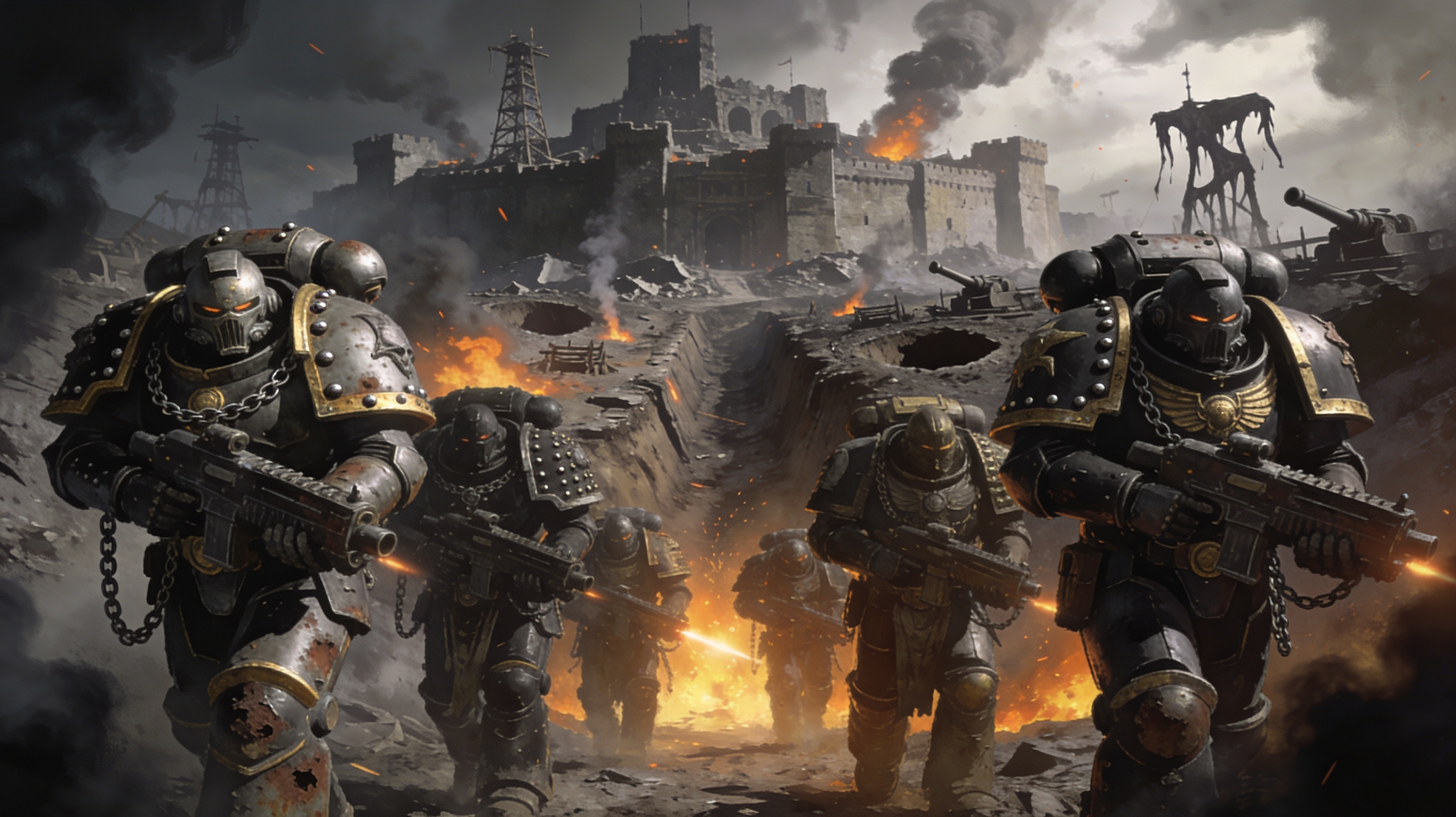 Les Iron Warriors assiègent les forges d'Olympia durant l'Horus Heresy